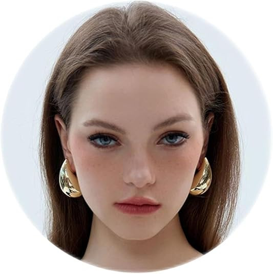 Teardrop Earrings Dupes for Women Gold/Silver Chunky Hoop Earring Dangle Water Drop Hypoallergeni... | Amazon (US)