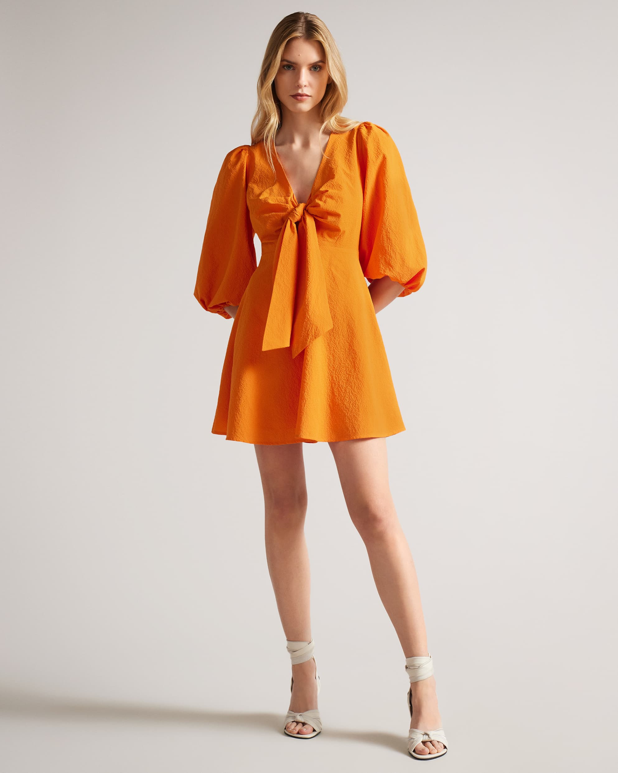 Tie Front Mini Dress With Balloon Sleeve | Ted Baker (US)