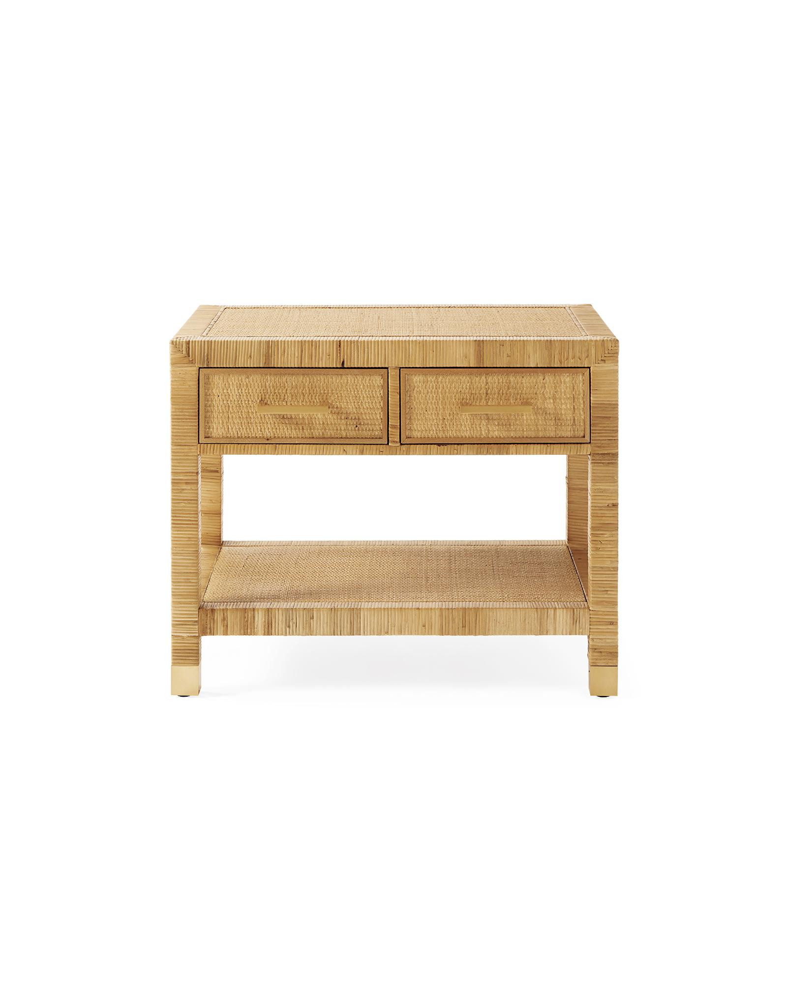 Balboa Rattan Wide Nightstand | Serena and Lily