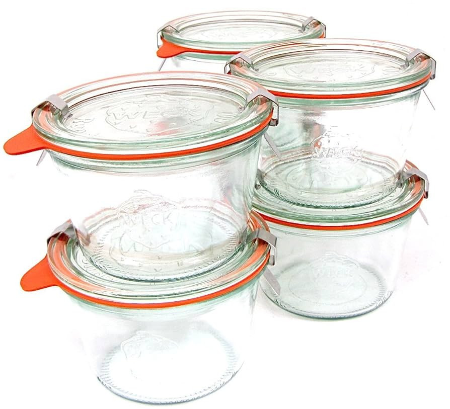 Weck 741 - 0.25 Liter Mold Jars with Lids - 6 Rings and 12 Clamps | Amazon (US)
