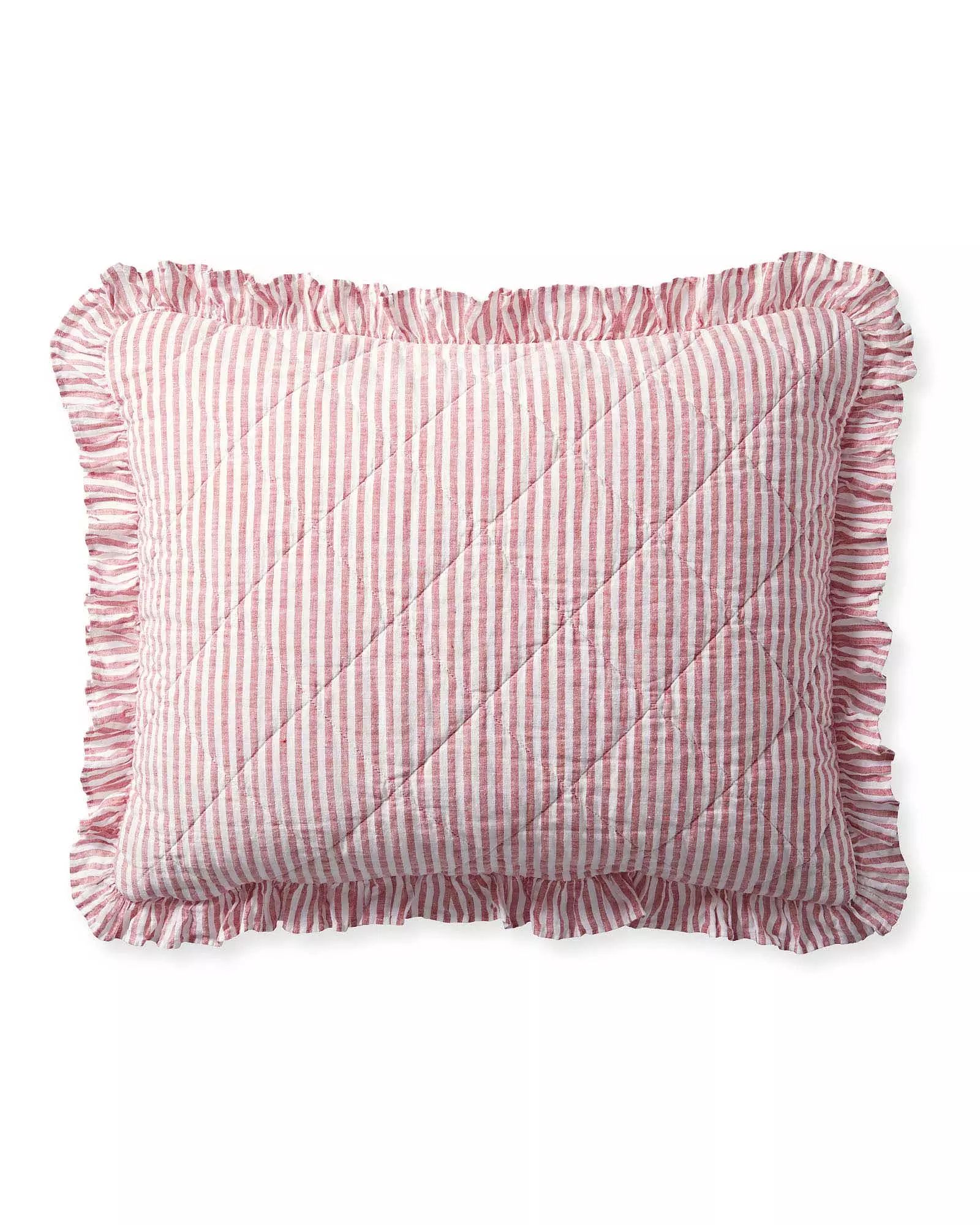 Nantucket Stripe Sham - Red | Serena and Lily