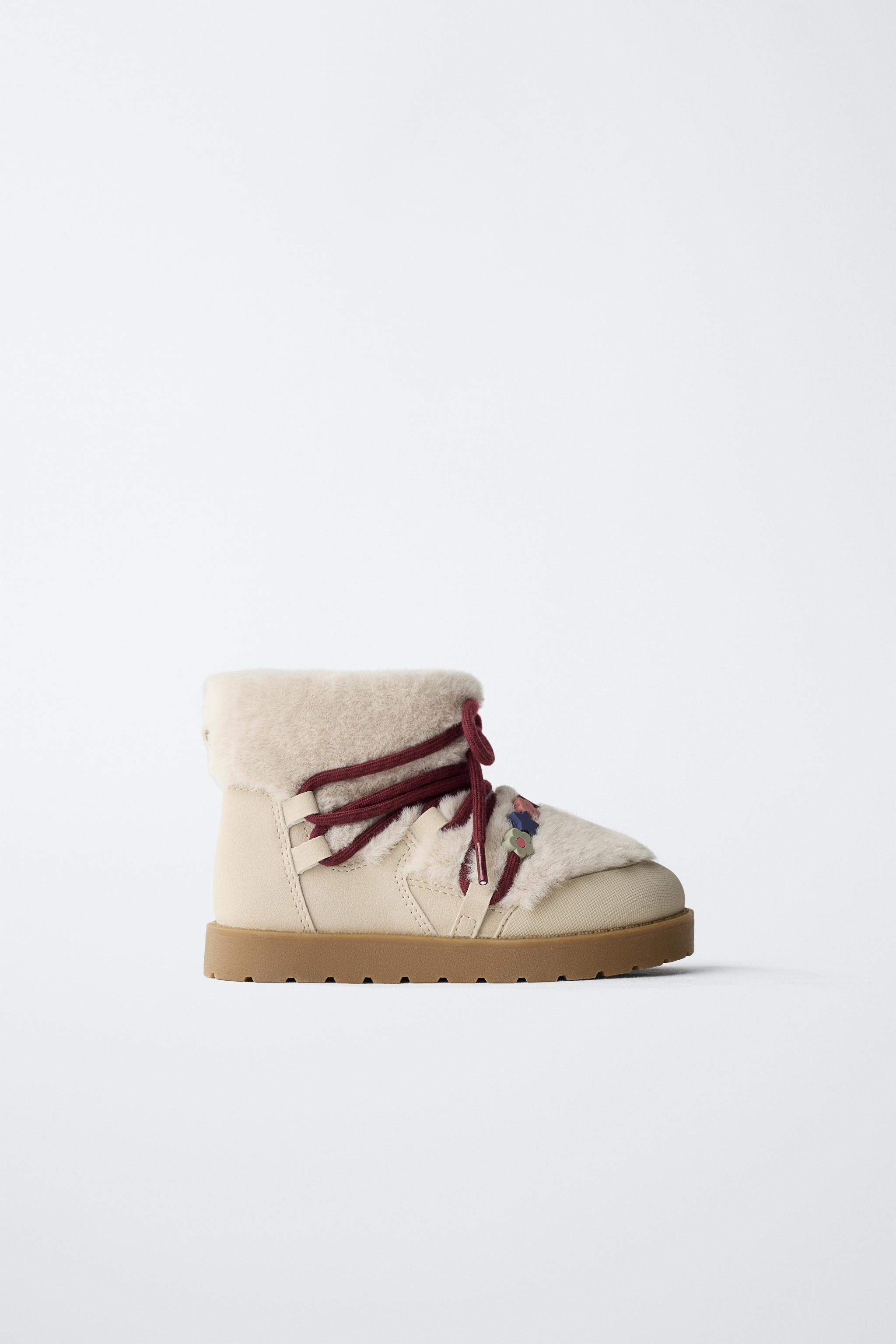 BEADED FUR-LINED BOOTS | Zara US