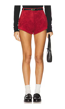 Amanda Uprichard x REVOLVE Kelso Suede Short in Red from Revolve.com | Revolve Clothing (Global)