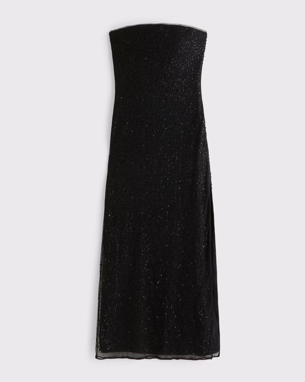 Women's Beaded Strapless Maxi Dress | Women's Dresses & Jumpsuits | Abercrombie.com | Abercrombie & Fitch (US)