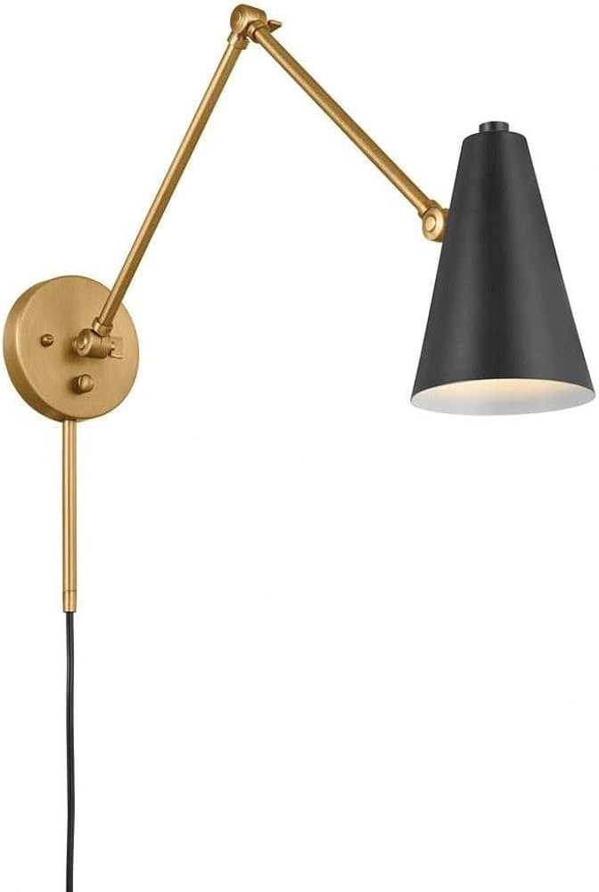 Kichler, Sylvia 1 Light Wall Sconce in Black and Natural Brass, 52486NBRB | Amazon (US)