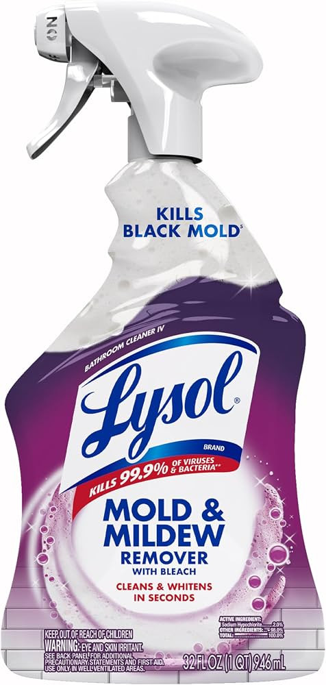 Lysol Mold & Mildew Remover Spray, Bathroom & Shower Cleaner, Disinfectant Spray, Stain Remover w... | Amazon (US)