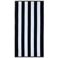 M&S Collection Pure Cotton Striped Sand Resistant Beach Towel, Black Mix | Marks and Spencer US