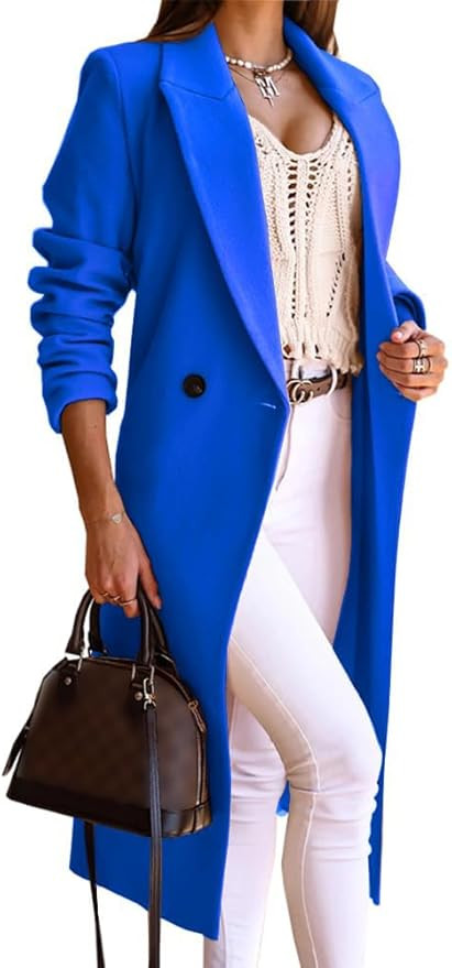 IDEALSANXUN Long Wool Coats for Women Fall Winter Trench Coat Peacoat Double Breasted Blazer Jack... | Amazon (US)