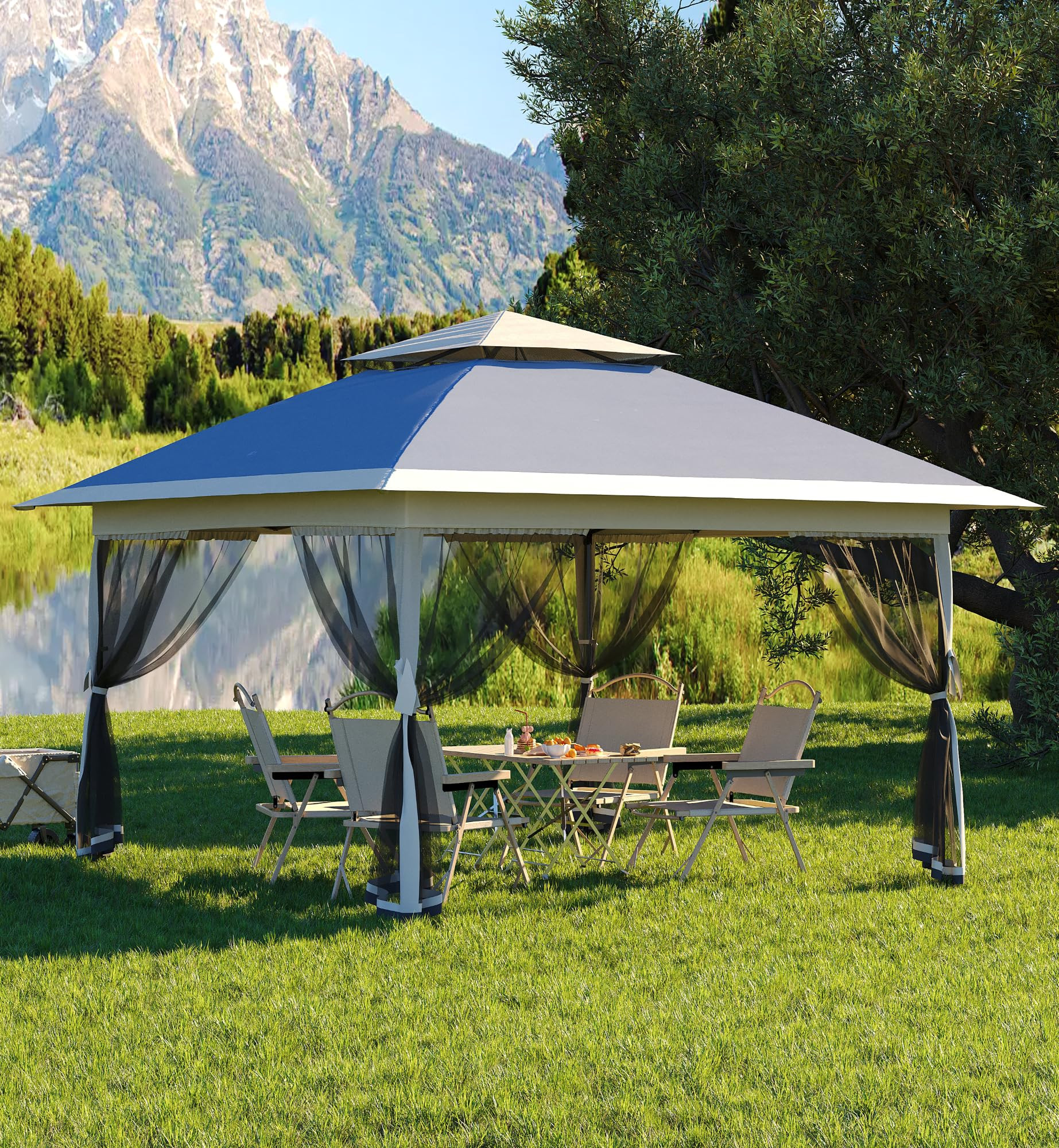 Garvee 13x13FT Pop Up Gazebo,Canopy Tent with Mosquito Netting, Gazebos on Clearance,Outdoor Pati... | Amazon (US)