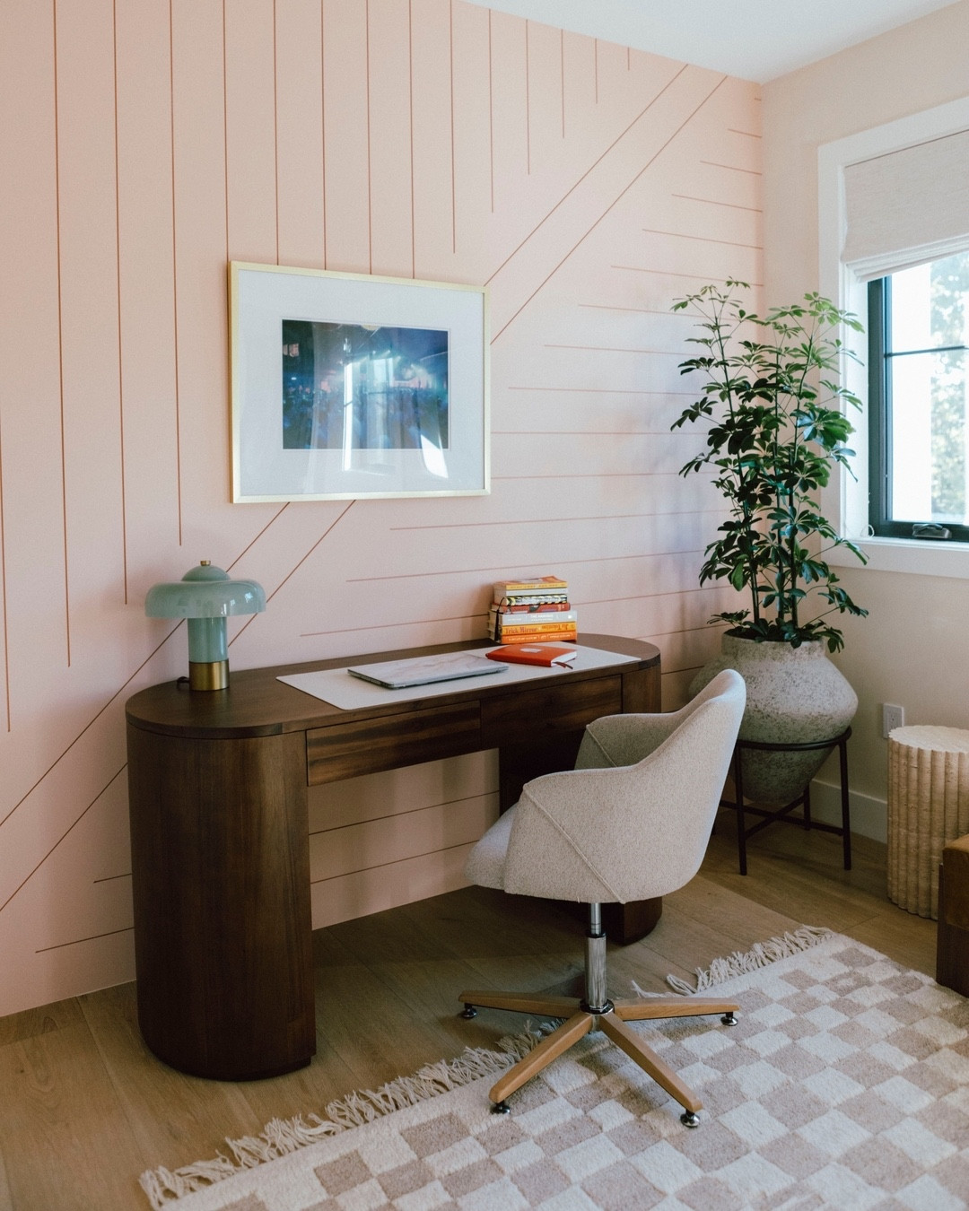 New quarter, fresh motivation! ✨ Kicking off with a space designed for productivity and inspiration. How would you like to work in this home office? 

Wall colors: 
Accent paneled wall, Carmel Eggshell Acrylic
All other walls, La Conchita Lime Wash

Head to the link in bio to shop the products used to create this beautiful office on LTK.

#officegoals #sereneoffice #workfromhome #homeofficeideas #homeofficedesign #homeofficedecor #paintcolors #girlboss
@luluandgeorgia
@westelm
@crateandbarrel
@portolapaints
@sohohome
@dustydeco
@designerwallsco