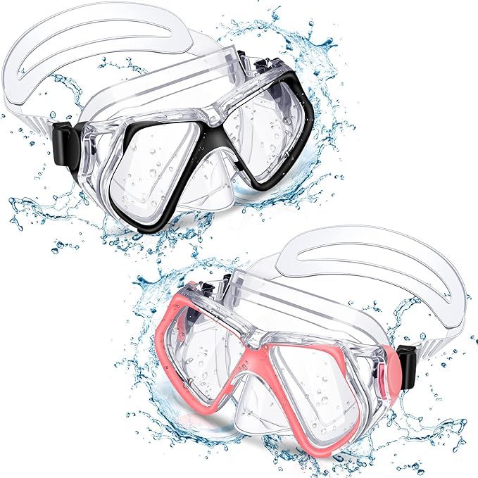 2 Pieces Swim Mask Diving Goggles Nose Goggles Underwater Swiming Mask Goggles for Kids Youth Gir... | Amazon (US)