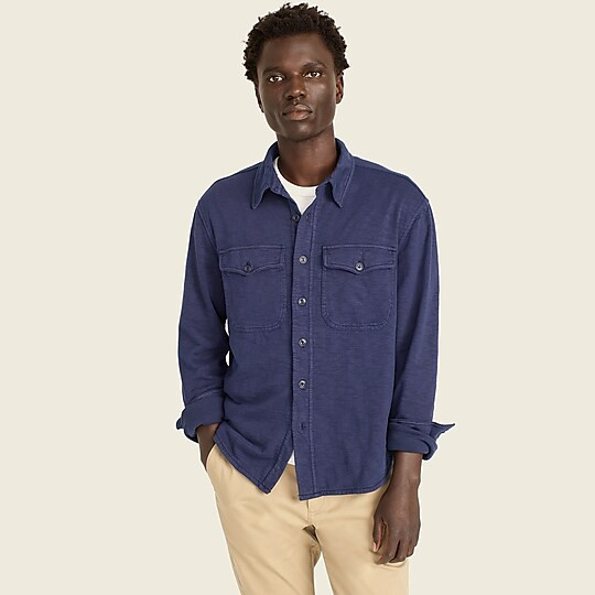 Waffle-lined garment-dyed Harbor shirt | J. Crew US