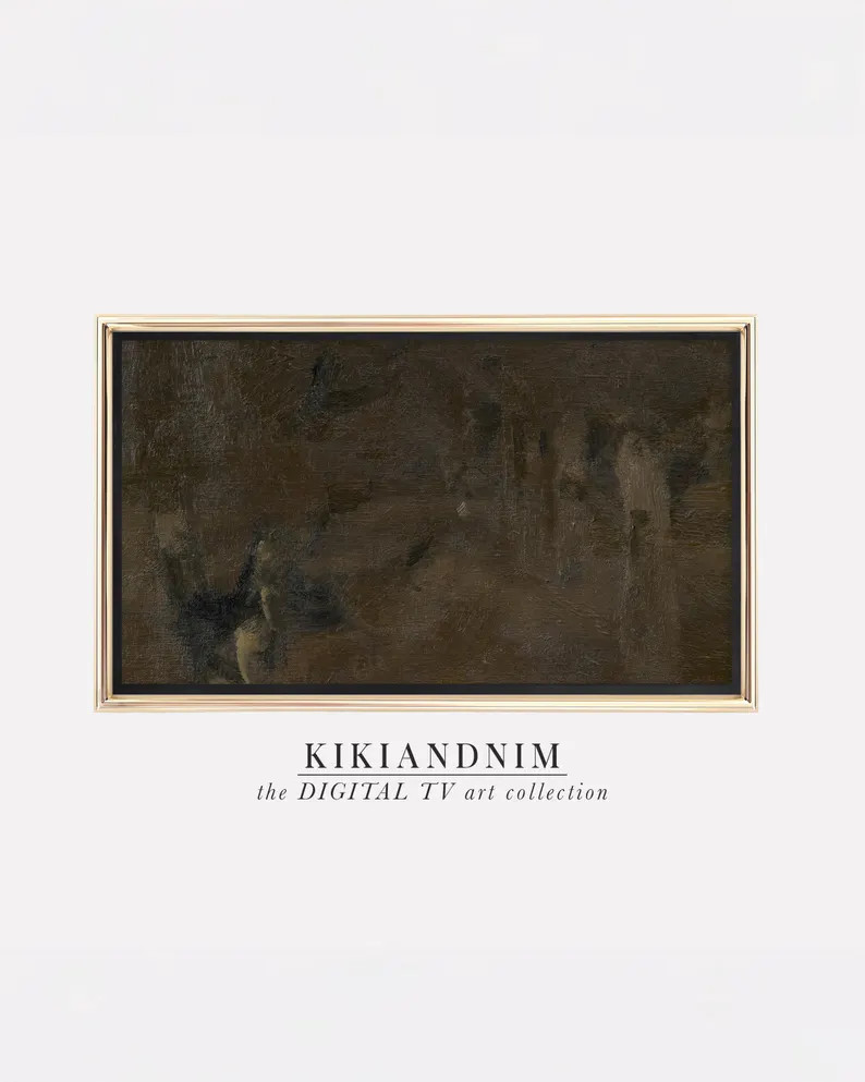 Moody Brown Samsung Frame TV Art | Vintage Abstract Painting | KIKIANDNIM | Digital TV Art | Etsy (Global)