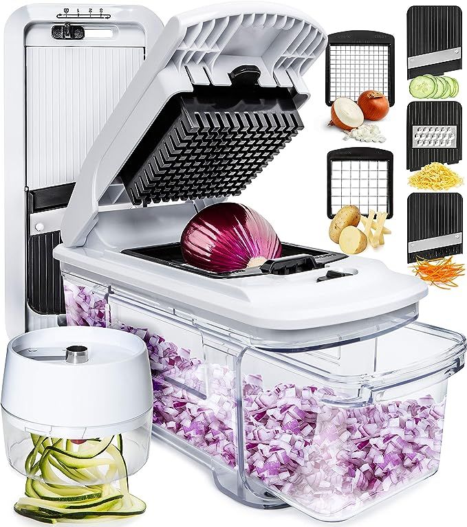Fullstar Mandoline Slicer Spiralizer Vegetable Slicer - Vegetable Chopper Onion Chopper Food Chop... | Amazon (US)