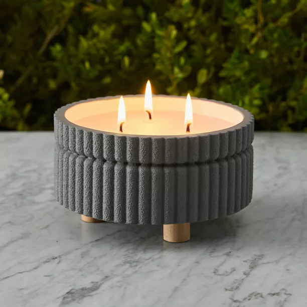 Better Homes & Gardens Citronella, Blue Lavender, and Cedar 12.4oz Scented Candle, Gray | Walmart (US)