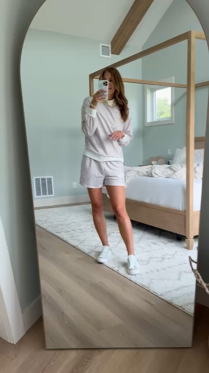 This striped set is exactly what I want for the summer-to-fall in-between. The lightweight sweatshirt works for cooler mornings, while the shorts make sense when the afternoon still feels like summer.

Size L

Striped matching set, Tall girl fashion, Summer to fall outfit, Sweatshirt and shorts, Tall girl approved, Casual outfit, Transitional style, Striped outfit, Tall girl style, Matching set, StangandCo

#LTKootd #LTKTravel #LTKTall