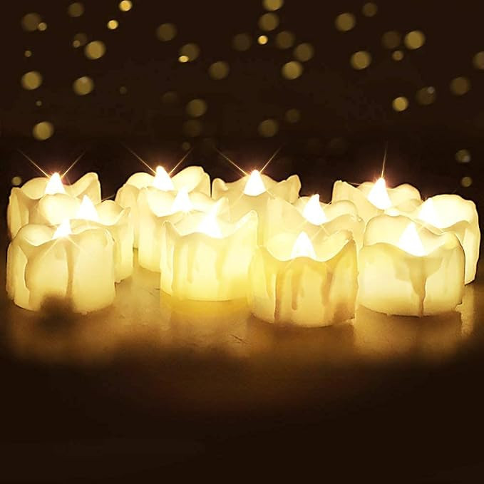 Homemory 12-Pack Battery Tea Lights with Timer Built in, Auto-On 6H Daily | Amazon (US)
