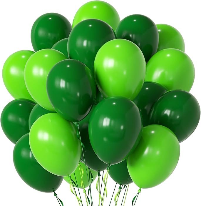Green Balloons,12 Inch 50pcs Dark Green Lime Green Latex Balloons Green Party Decorations Balloon... | Amazon (US)
