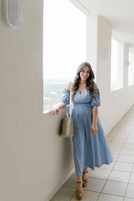 Loft // Marc Fisher // Maxi Dress // Blue // Handbag // Travel // Date Night // Church // Summer Wedding // Spring // 

#LTKitbag #LTKshoecrush #LTKstyletip