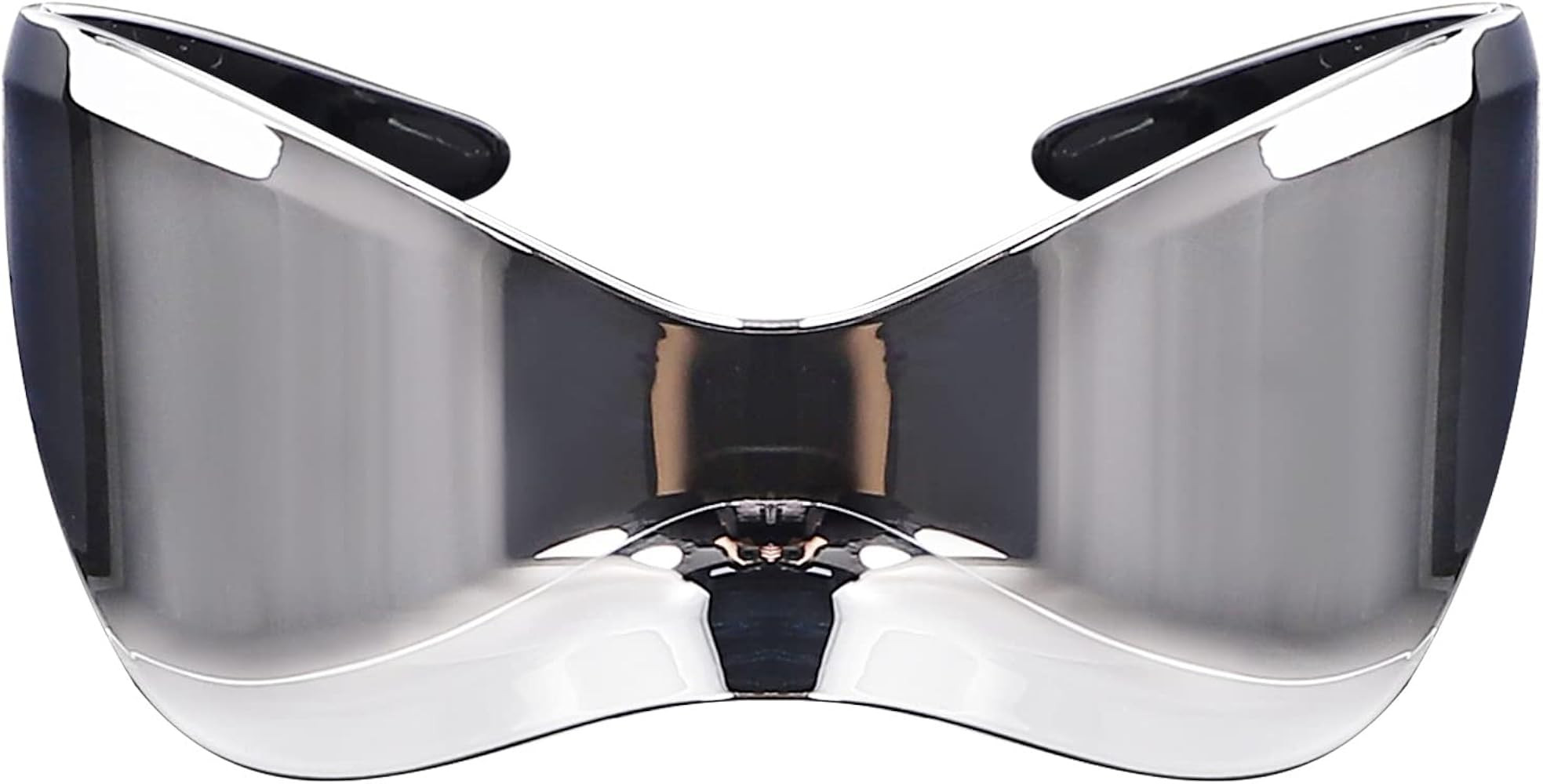 Futuristic Sunglasses for Men Women Oversized Wrap Around Shield Fashion Chic Mask Plastic Sun Gl... | Amazon (US)