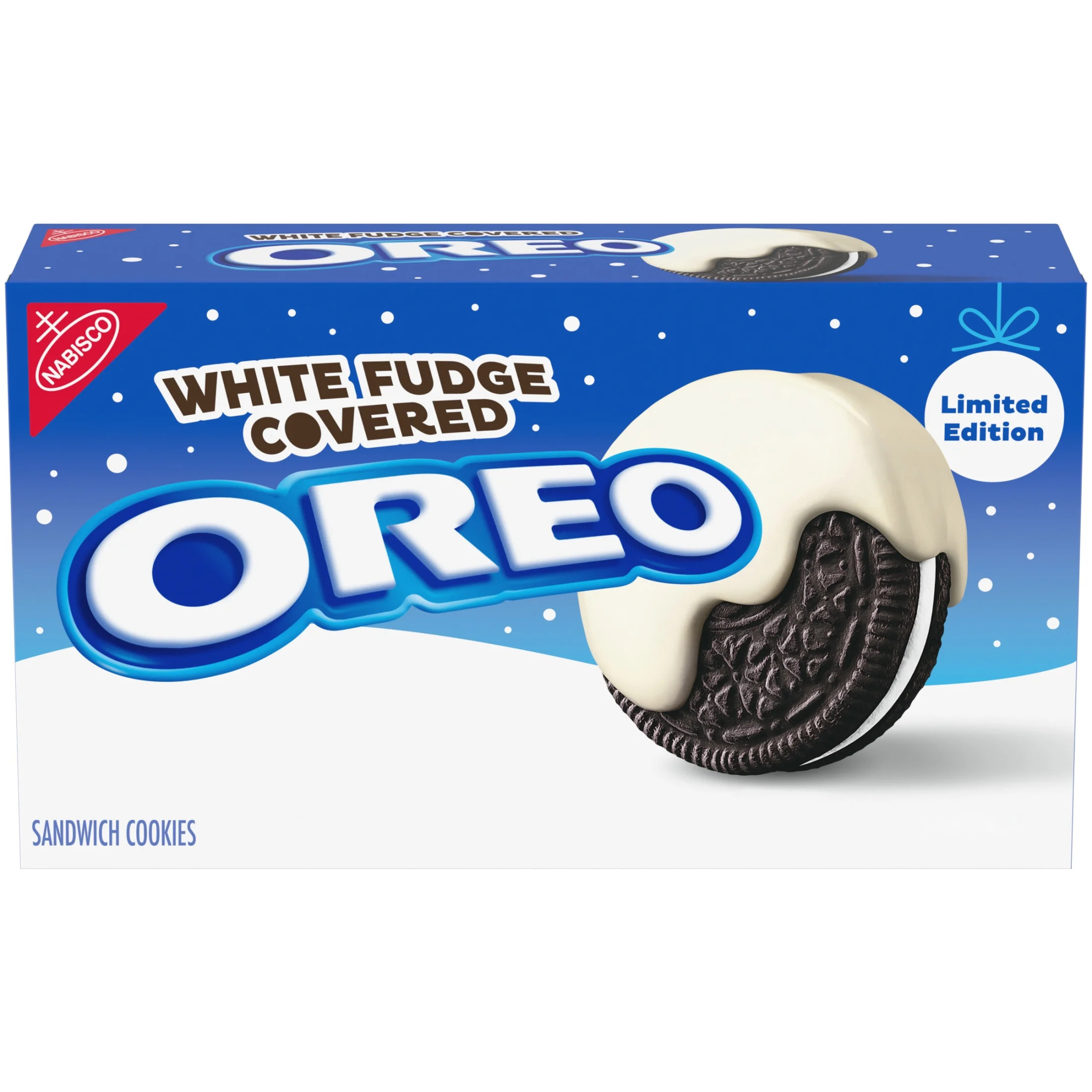 OREO White Fudge Covered Chocolate Sandwich Cookies, Holiday Cookies, 8.5 oz | Walmart (US)