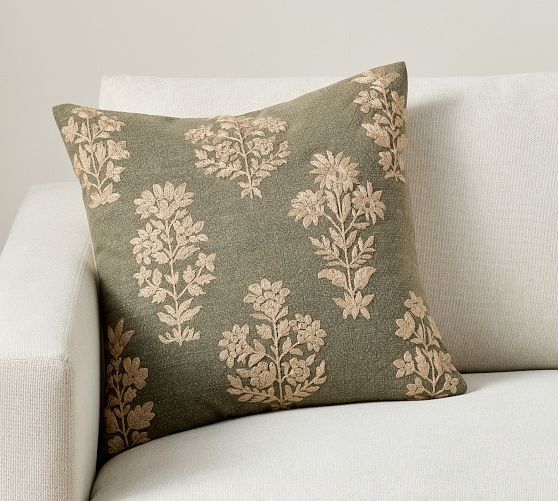 Gillian Embroidered Pillow | Pottery Barn (US)