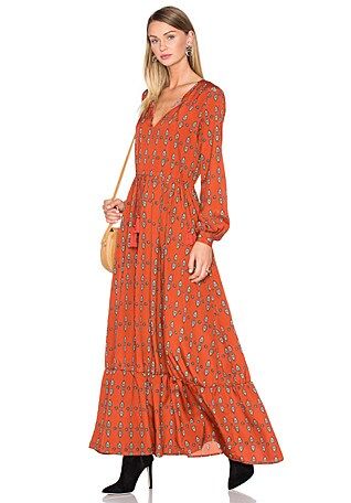 x REVOLVE Janella Maxi Dress in Red Orange Paisley | Revolve Clothing