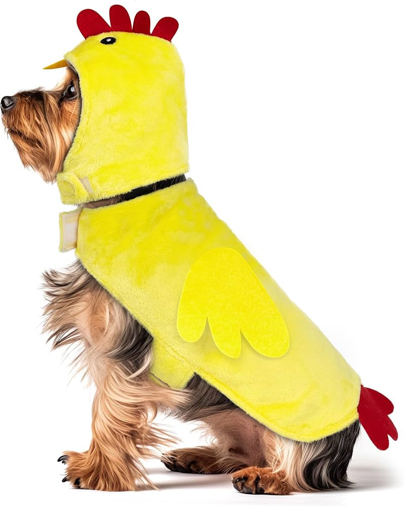 cyeollo Dog Chicken Costume Pet Halloween Costumes Funny Holiday Outfits Cute Hoodies Coats for S... | Amazon (US)