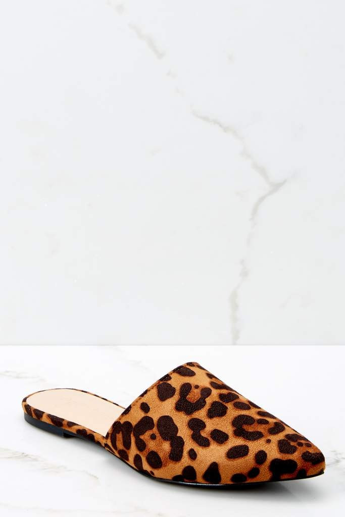 No More Back And Forth Leopard Print Mules | Red Dress 