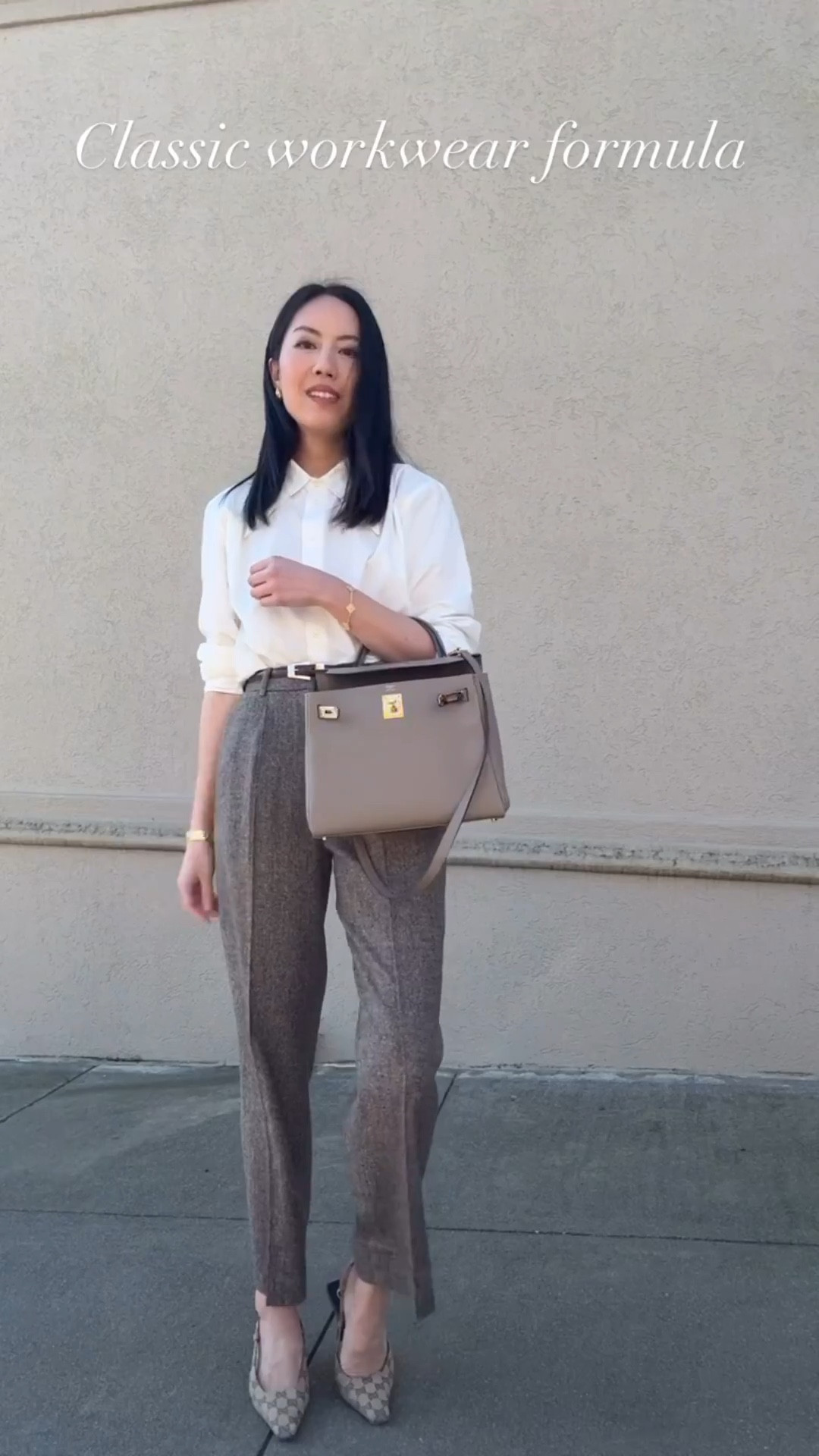 Classic style: White button down shirt, classic trousers, and a great pair of slingback heels.

#formalshirt
#trouserpants
#winterworkwear
#officeoutfit
#businsesscasual

#LTKootd #LTKWorkwear #LTKSeasonal
