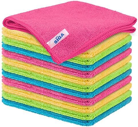 MR.SIGA Microfiber Cleaning Cloth, Pack of 12, Size: 32x32 cm | Amazon (US)