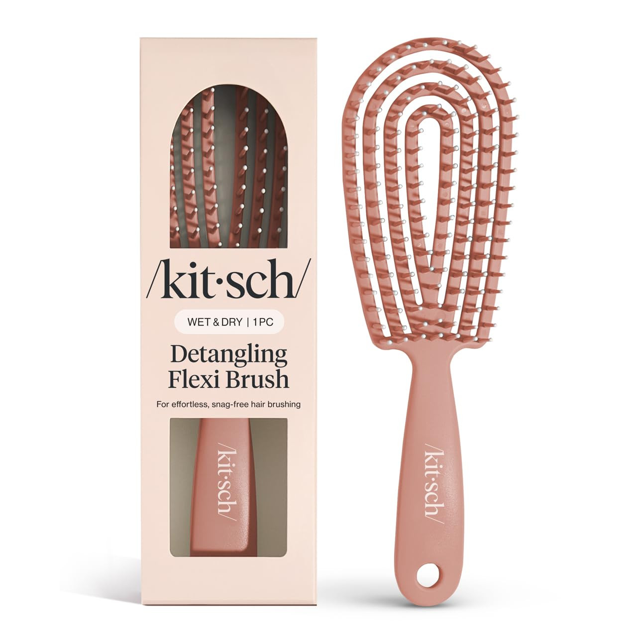 Kitsch Detangler Brush – Flexible Curly Hair Brush for Women, Men & Kids | Detangling Hairbrush... | Amazon (US)