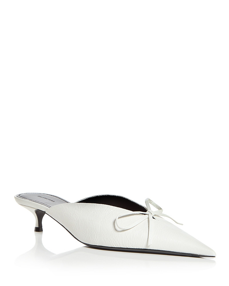 Balenciaga Women's Knife Bow Kitten Heel Mules | Bloomingdale's (US)