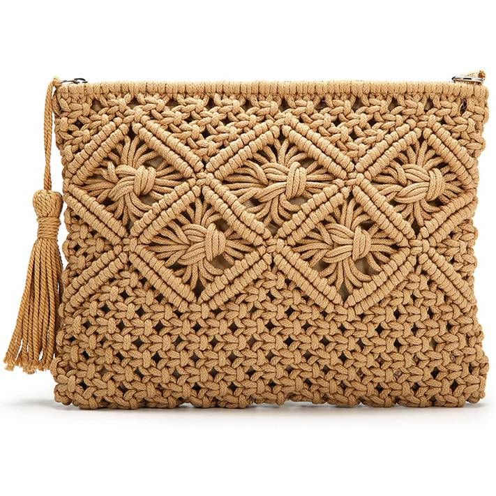 Straw Clutch Bag,Women Straw Weave Handbag Envelope Flat Summer Clutch Purse Beach Bag | Walmart (US)