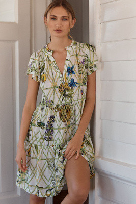 By Anthropologie Ruffle Sleeve Dress | Anthropologie (US)