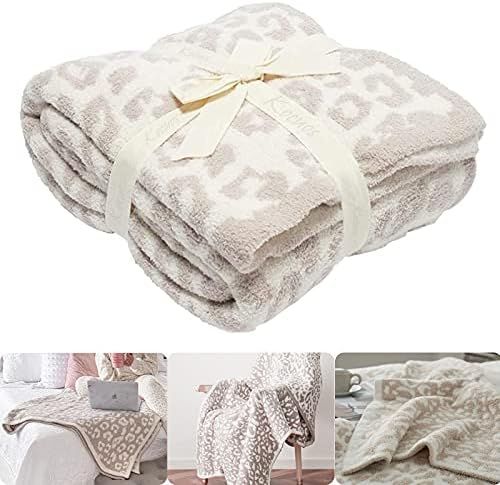 Soft Leopard Throw Blankets, Fluffy Blankets, Cozy Warm Microfiber Lightweight Knit Blanket for Couc | Amazon (US)