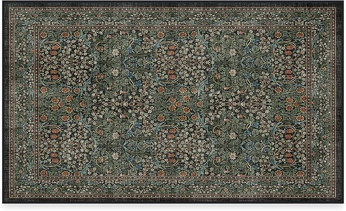 RUGGABLE x Morris & Co Washable Rug - Perfect Bohemian Area Rug for Living Room Bedroom Kitchen -... | Amazon (US)