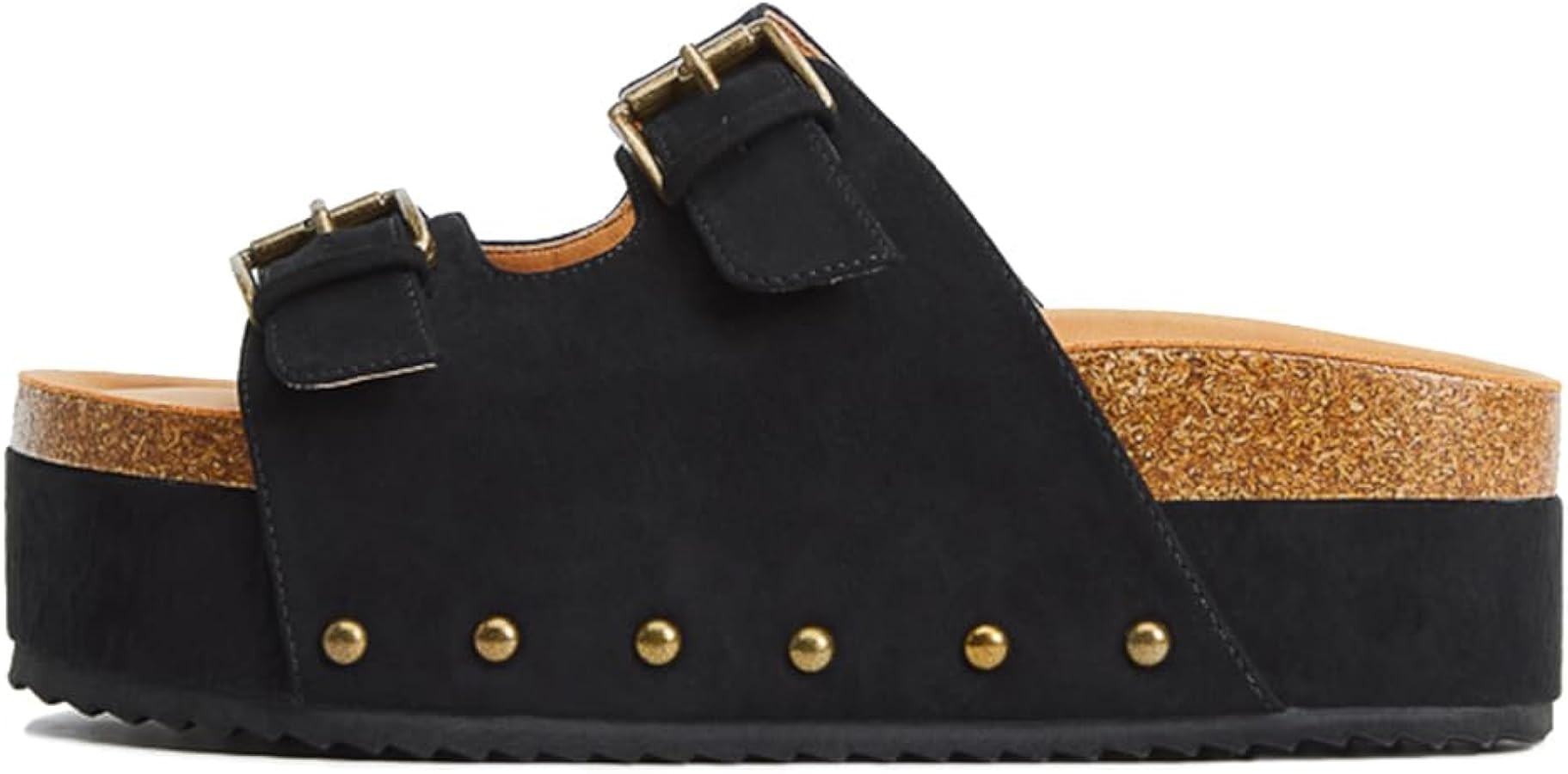Yishaweiqi Women's Suede Platform Sandals Comfortable Cork Footbed Studded Flatform Sandals Adjus... | Amazon (US)