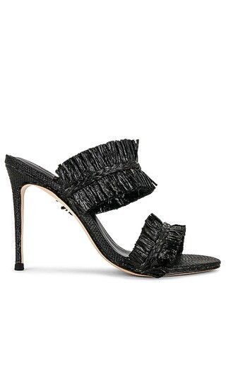 x REVOLVE Frayed Raffia Heel in Black Raffia | Revolve Clothing (Global)