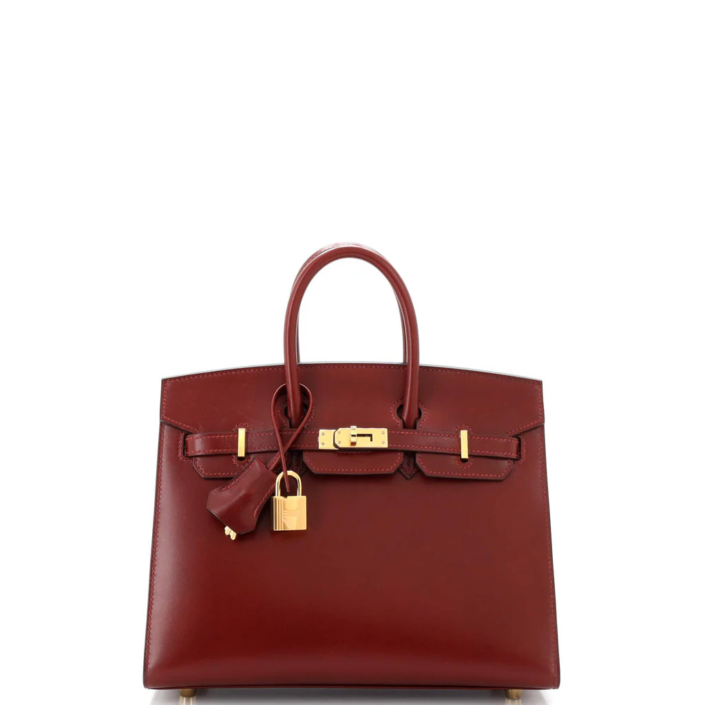 Birkin Sellier Bag Rouge H Box Calf with Gold Hardware 25 | Rebag