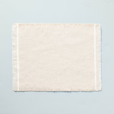 Color Block Woven Placemat Beige/Cream - Hearth & Hand™ with Magnolia | Target