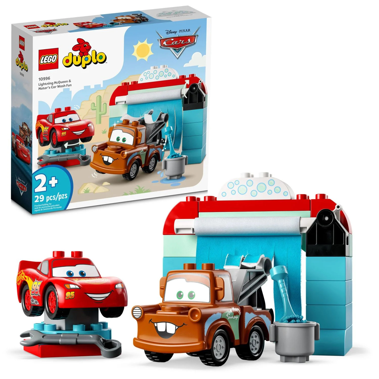 LEGO DUPLO Disney Lightning McQueen & Mater Car Wash Fun, Christmas Gift for Preschoolers, 10996 | Walmart (US)