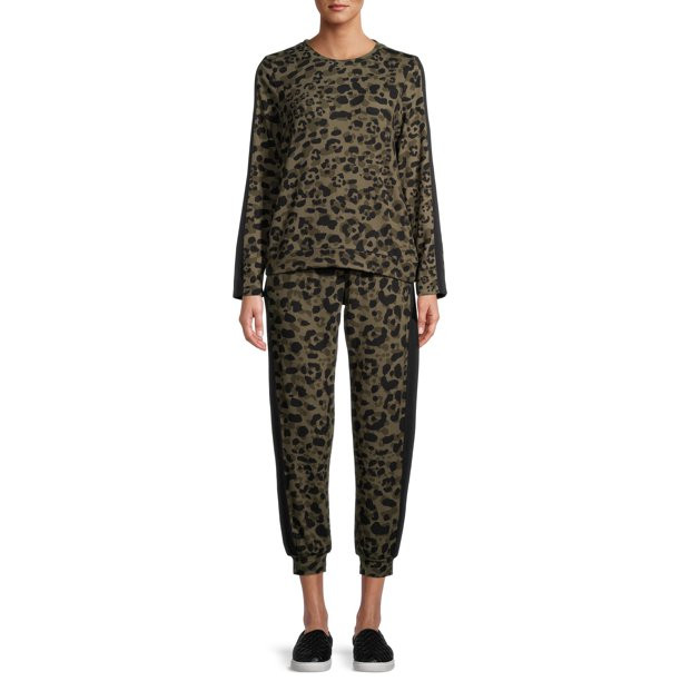 Como Blu - Como Blu Women's Athleisure Leopard Set - Walmart.com | Walmart (US)