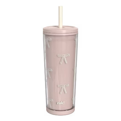 Zak Designs 25 fl oz SAN Straw Tumbler Rose Quartz Bowtique | Target