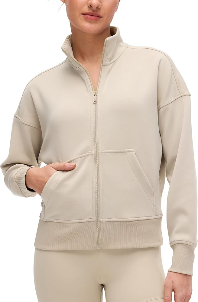 CRZ YOGA SoftAura Full Zip Sweatshirt for Women - Workout Casual Zipper Funnel Neck Sweat Shirts ... | Amazon (US)
