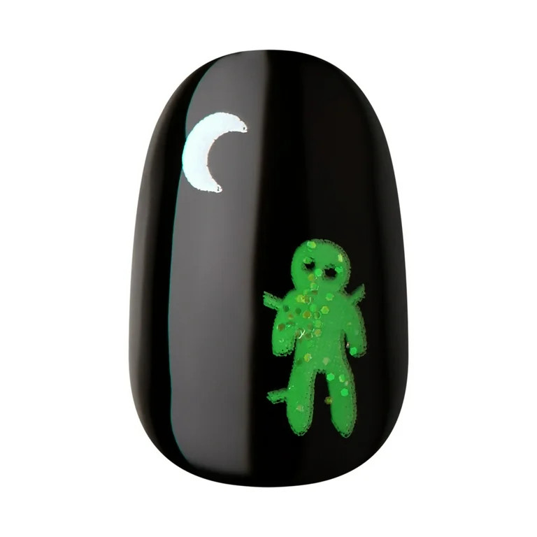 KISS Voguish Fantasy, Press-On Nails, Dark Clowns, Black, Short Oval, 28 Count | Walmart (US)