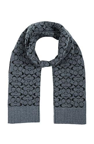 Coach Women's Metallic Signature C Jacquard Scarf, Black, One Size | Amazon (US)