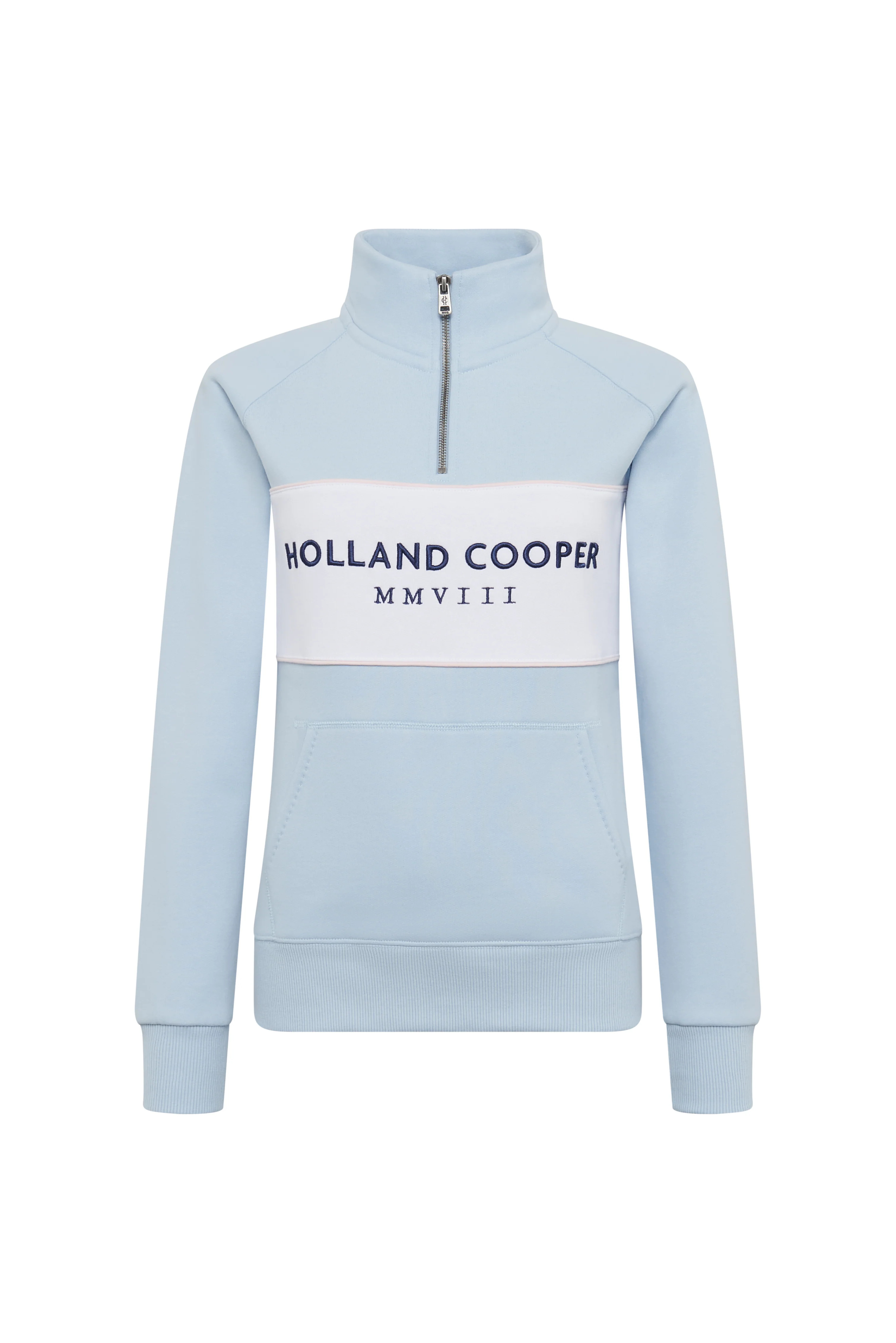 Sporting Heritage Zip Henley (Pale Blue) | Holland Cooper