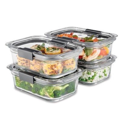 Rubbermaid 8pc Brilliance Glass Food Storage Container Set | Target