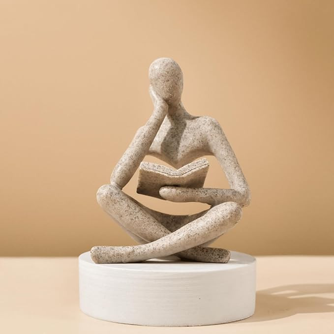 Style-A Beige, Creative Abstract Thinker Bookend for Home Aesthetic, Study, and Wine Cabinet – ... | Amazon (US)